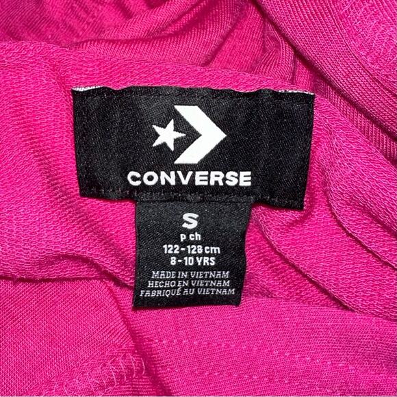 Converse x Clements Twins Girls Pink Color Block Printed Hoodie Size Small - Picture 5 of 14